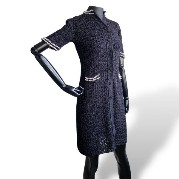 Vestido Vanessa Montoro Preto com Pérolas - P 