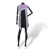 Vestido Versace Lilás e Preto Rendado-36