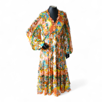 Vestido Zimmermann Florido Colorido Amarelo, Azul, Laranja Comprido-36