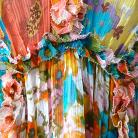 Vestido Zimmermann Florido Colorido Amarelo, Azul, Laranja Comprido-36