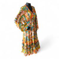 Vestido Zimmermann Florido Colorido Amarelo, Azul, Laranja Comprido-36