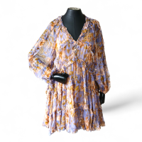 Vestido Zimmermann Lilás com Bege Curto-36