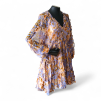 Vestido Zimmermann Lilás com Bege Curto-36