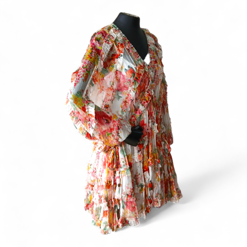 Vestido Zimmermann Florido Colorido Curto-36