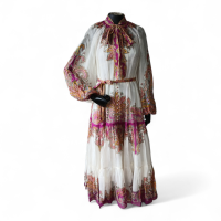 Vestido Zimmermann Branco com Fúcsia