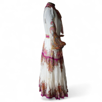 Vestido Zimmermann Branco com Fúcsia