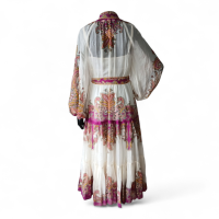 Vestido Zimmermann Branco com Fúcsia