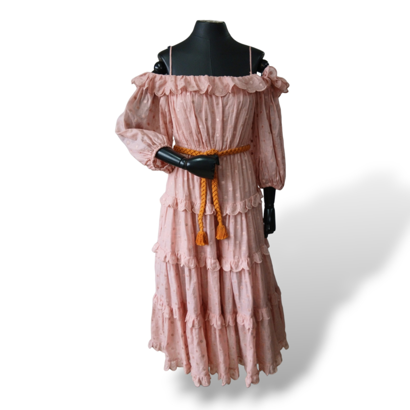 Vestido Zimmermann Rosa de Babados - 36 
