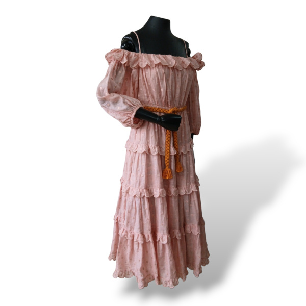 Vestido Zimmermann Rosa de Babados - 36 