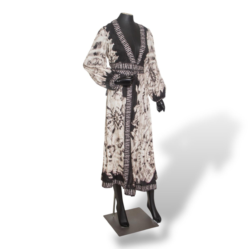 Vestido Zimmermann Tie dye Preto e Branco - 38 Vestido Zimmermann Tie dye Preto e Branco - 38