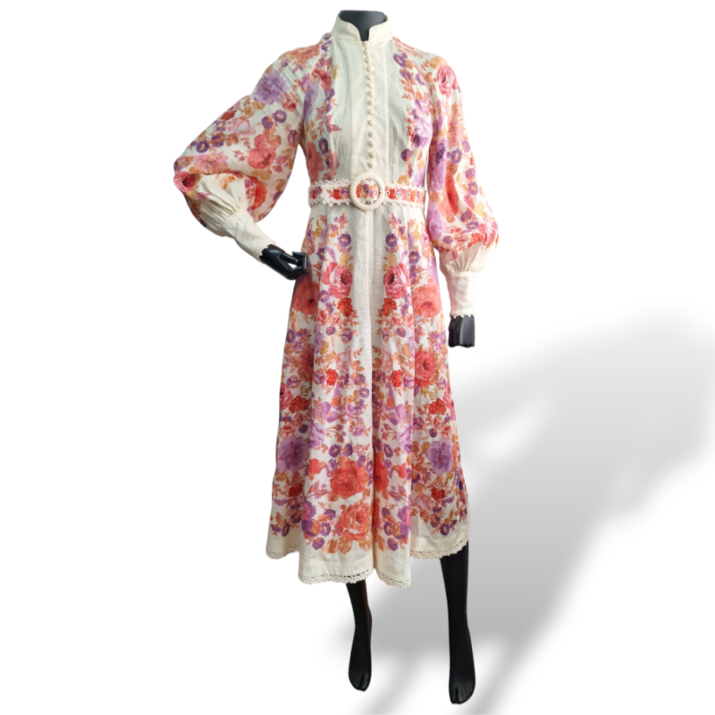 Vestido Zimmermann Florido de Linho - 36 Vestido Zimmermann Florido de Linho - 36
