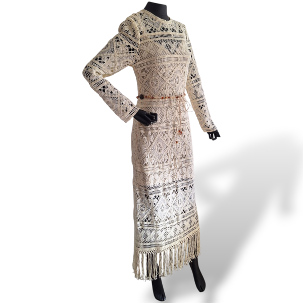 Vestido Zimmermann Off White com Franjas - 40