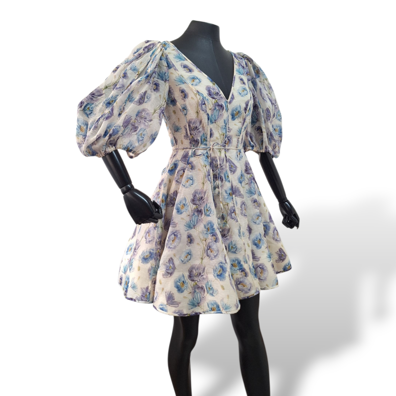 Vestido Zimmermann Florido Lilás e Azul-36