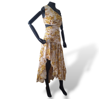Vestido Zimmermann Assimétrico Estampado Amarelo-34