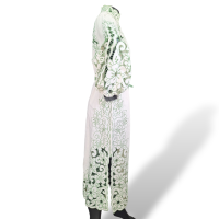 Vestido Zimmermann em Linho Off White e Verde-38