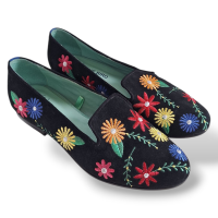 Loafer Blue Bird Preto Bordado-36