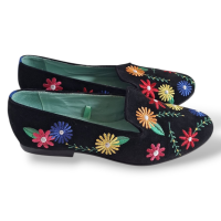 Loafer Blue Bird Preto Bordado-36