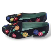 Loafer Blue Bird Preto Bordado-36