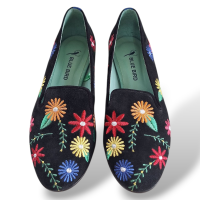 Loafer Blue Bird Preto Bordado-36