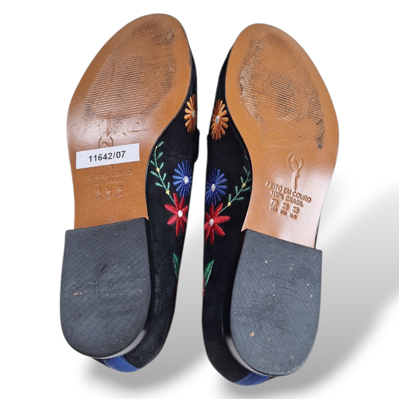 Loafer Blue Bird Preto Bordado-36