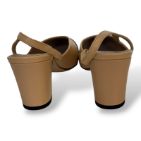 Slingback Chanel Bicolor Ponteira em Gorgurão Preto-37