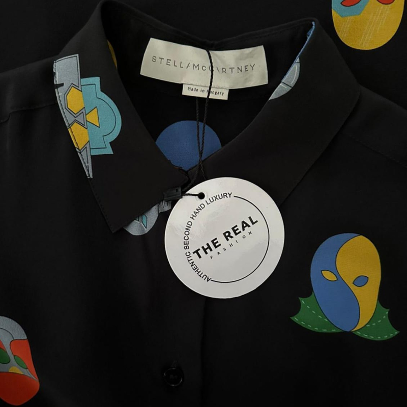  Camisa Stella Mccartney Seda Estampada Preta-M