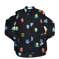  Camisa Stella Mccartney Seda Estampada Preta-M