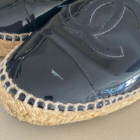 Spadrille Chanel Verniz Azul Marinho 38