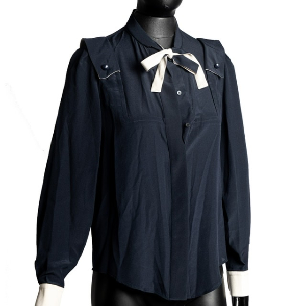 Camisa Chloé Seda Azul Marinho - 36
