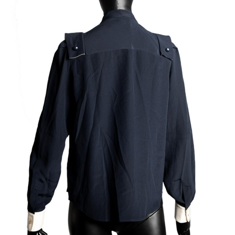 Camisa Chloé Seda Azul Marinho - 36