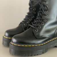 Ankle Boot DrAir Wair Martens Couro Preto Sola Tratorada