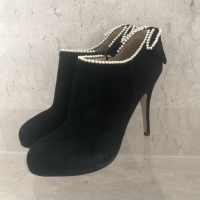 Bota Valentino Suede Preta Pérolas - 36