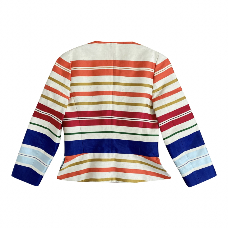 Blazer Stella McCartney Off- White Listrado Colorido Blazer Stella McCartney Off- White Listrado Colorido
