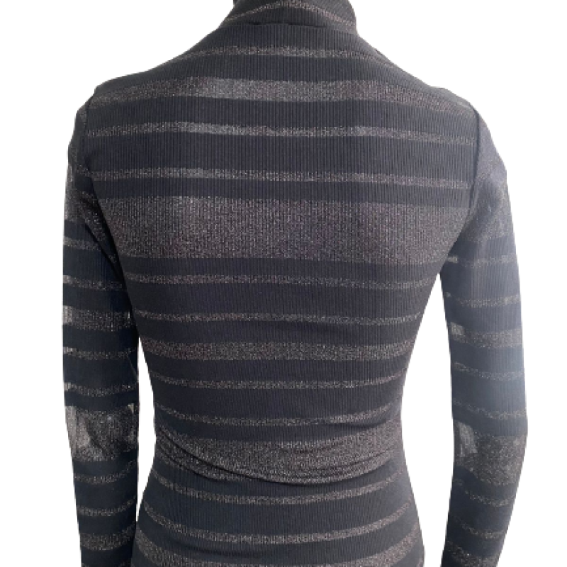 Blusa BCBG Maxazria Preta Listrada-PP Blusa BCBG Maxazria Preta Listrada-PP