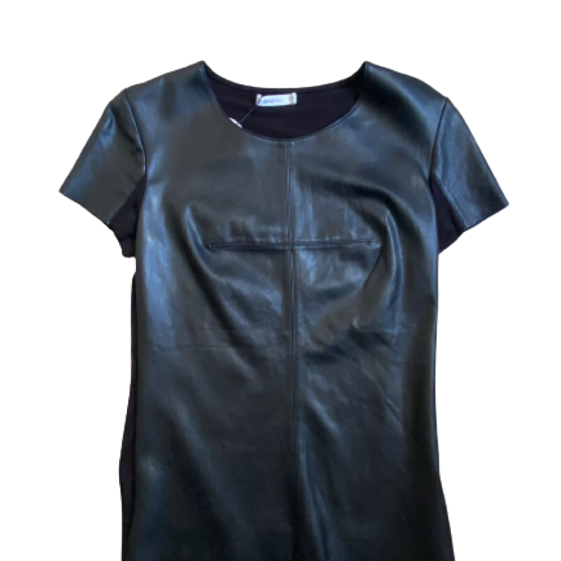 Blusa Bailey Couro Preta-P Blusa Bailey Couro Preta-P