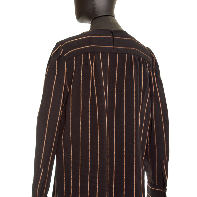 Blusa Chloé Preta Listras Dourada