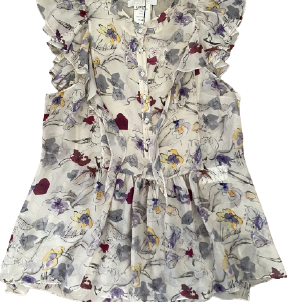 Blusa Chloé Seda Estampado-36 Blusa Chloé Seda Estampado-36
