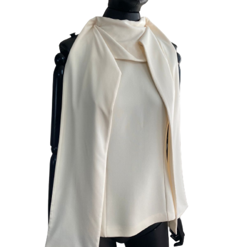 Blusa Christian Dior Seda Off- White Embellished-36 Blusa Christian Dior Seda Off- White Embellished-36