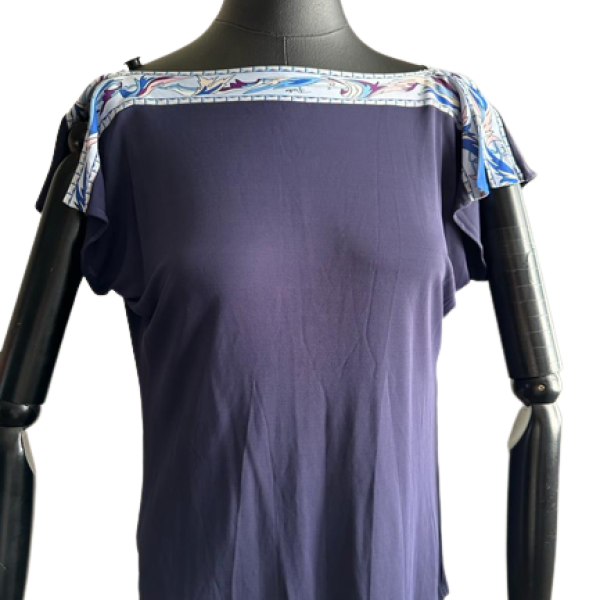 Blusa Emilio Pucci Seda Azul Marinho - 01633