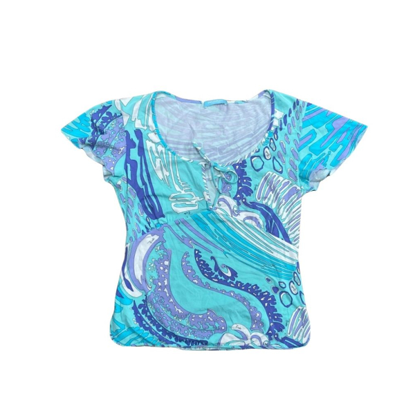 Blusa Emilio Pucci Estampada Azul - 42 Blusa Emilio Pucci Estampada Azul - 42