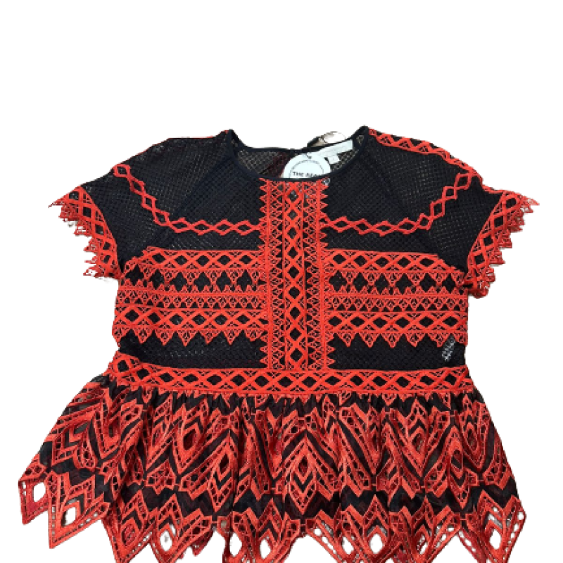 Blusa Jonathan Simkhai Renda Vermelho-38 Blusa Jonathan Simkhai Renda Vermelho-38
