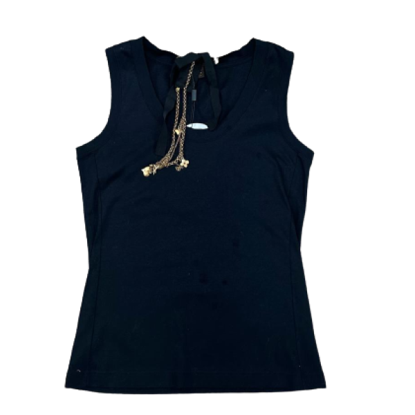 Blusa Louis Vuitton Malha Preta Details Corrente-M Blusa Louis Vuitton Malha Preta Details Corrente-M
