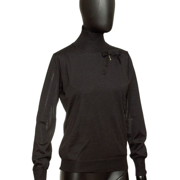 Blusa Louis Vuitton preta manga longa C/ Laço 44