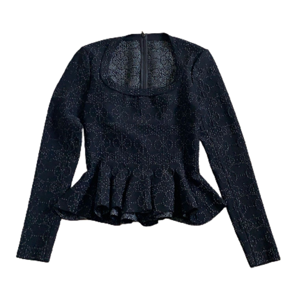 Blusa Manga Longa Alaia Embellished Preta 