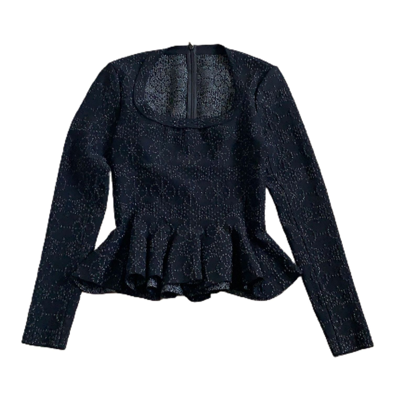 Blusa Manga Longa Alaia Embellished Preta 
