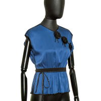 Blusa Marc Jacobs Azul Seda Embellished 