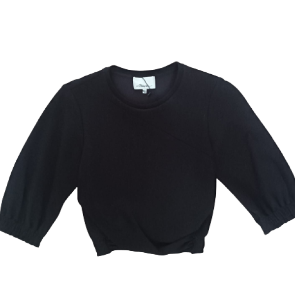 Blusa Phillip Lim malha manga curta preto-PP Blusa Phillip Lim malha manga curta preto-PP