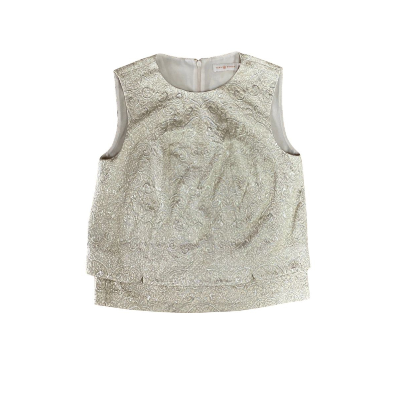 Blusa Tory Burch Embellished Dourada-36