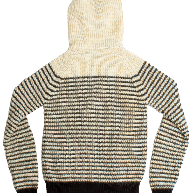 Blusa Yves Saint Laurent Lã Bege Listrada Cinza