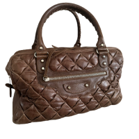Bolsa Balenciaga Plombe Quilted Chevre Matelasse Marrom